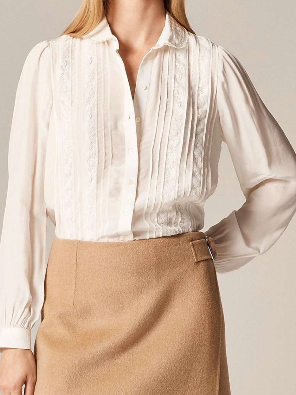 NWT J. Crew Lace-trim button-up shirt with club collar, 4